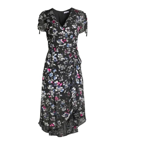 Parker Floral Ruched Short-Sleeve Midi Dress - Picture 4 of 4